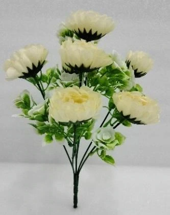 Tiny Peony Bunch x7 With Floral Leaves
